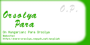 orsolya para business card